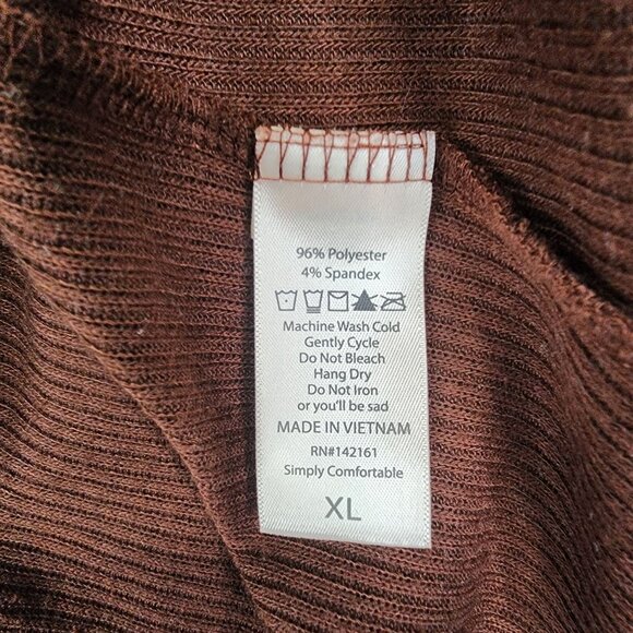 Womens Brown LuLaRoe Ribbed Open Front Cardigan Sweater Long Sleeve Size XL - Picture 4 of 8